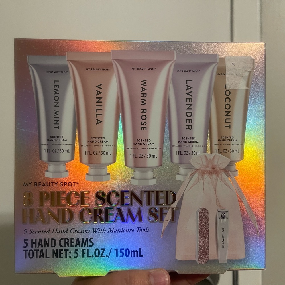 My Beauty Spot 8-Piece Scented Hand Cream Set - Pink, White, and Gold
